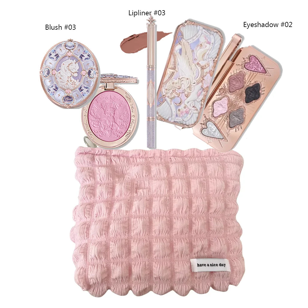 Flower Knows Makeup Full Set Moonlit Mermaid Eye Shadow Palette Matte Blush And Lipgloss Flowerknows Kit Makeup Bag for women