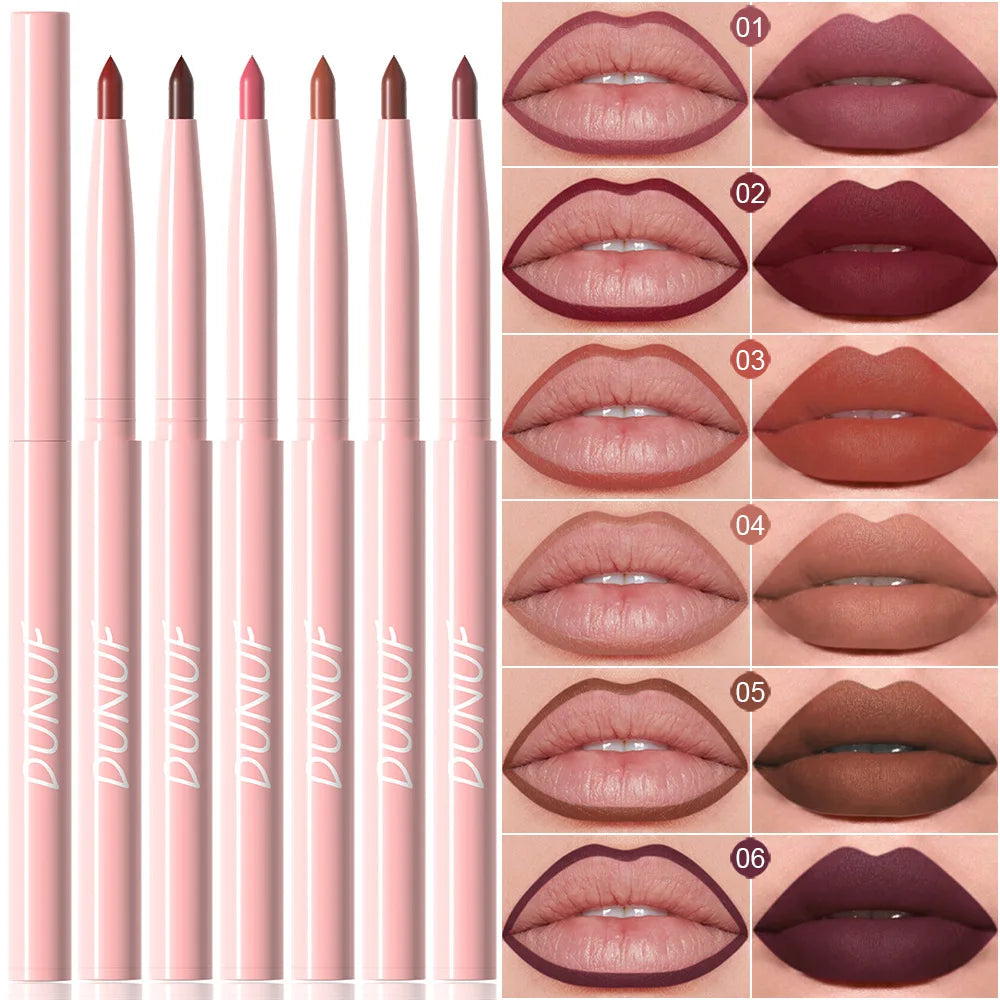 Multi Color Matte Lip Liner Crayon, Velvet Waterproof Lip Pencil for Outline & Fill Lips, Long Lasting Non Stick Lip Makeup