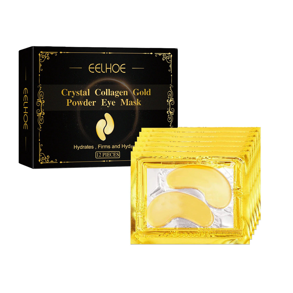12 PCS EELHOE Collagen Eye Mask Daily Care Eye Skin Water Embellish Moisturizing Lip Care Eye Mask Paste
