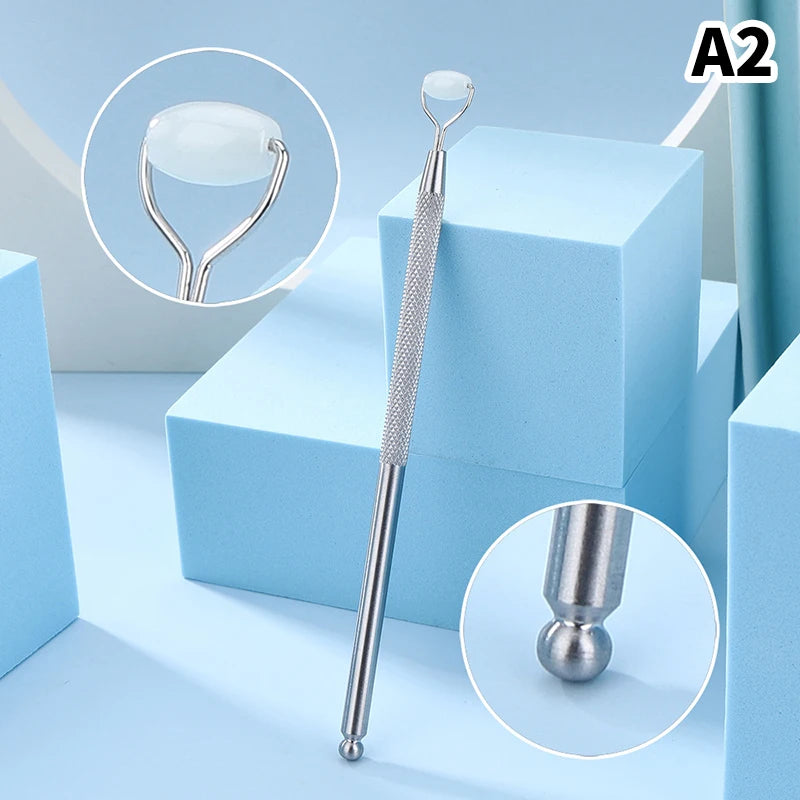 Eye Anti Wrinkle Natural Jade Roller Guasha Two-Sided Skin Scraper Facial Stone Firming Face Anti-Aging Puffy Eyes Massager