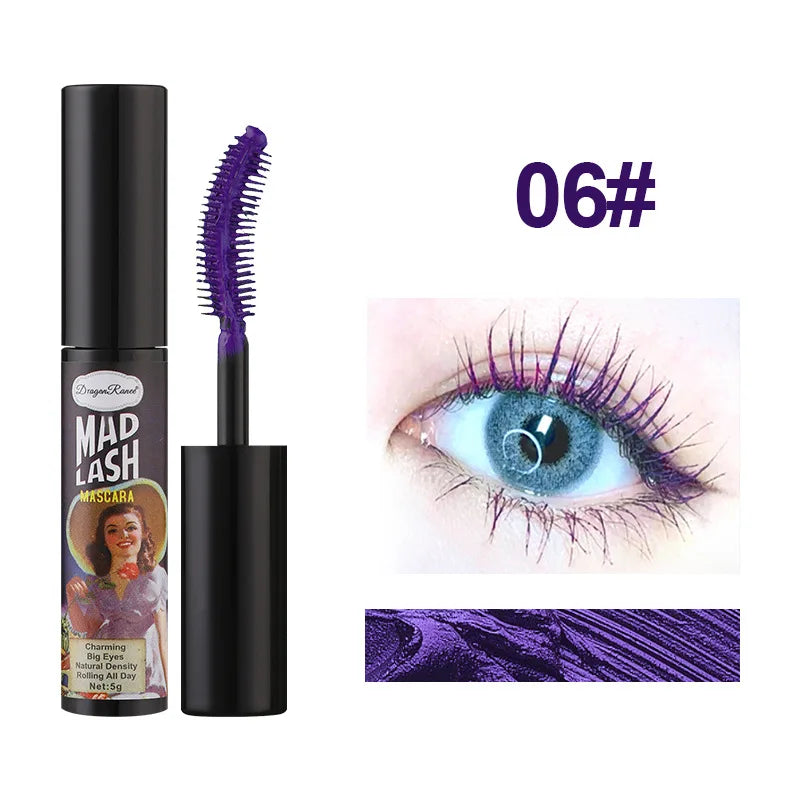 Colorful Slender Mascara Waterproof Fast Drying Curling Eyelashes Multicolor Lashes Makeup Long Lasting Blue Green Cosmetic