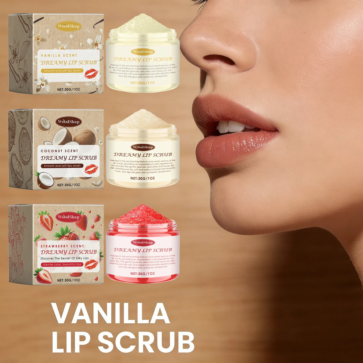 Coconut Vanilla Lip Scrub Exfoliating Even Lip Color Remove Dead Skin Repair Chapped Lip Deep Moisturizing Plump Lip Skin Care