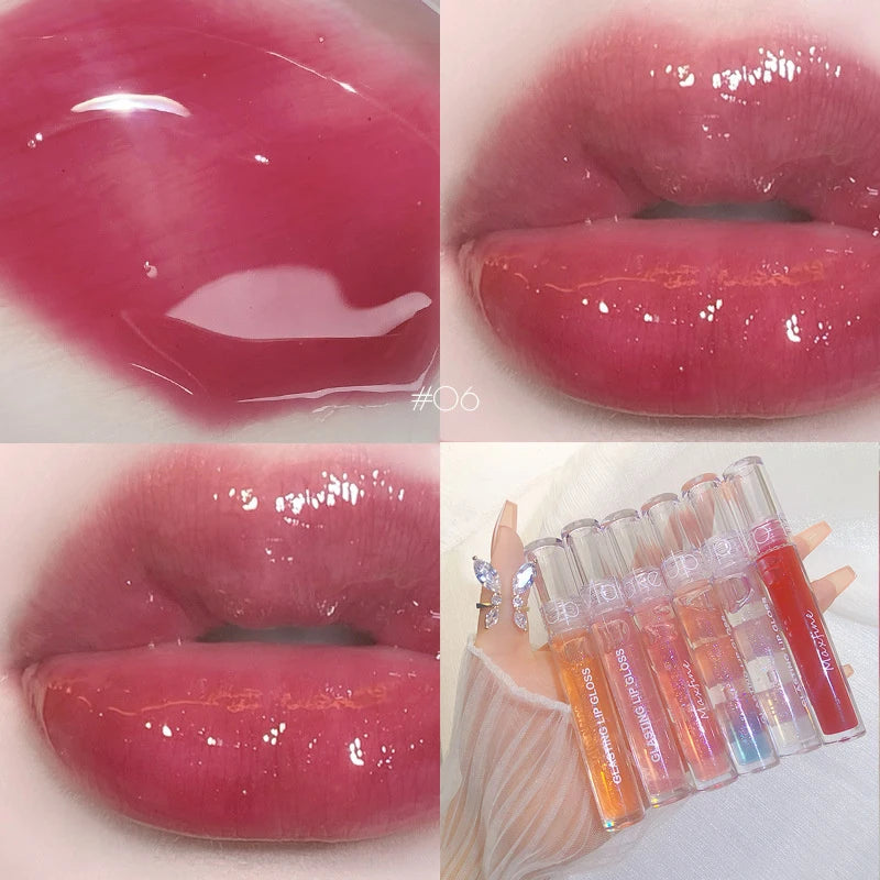 Mirror Water Lip Gloss Transparent Glass Lip Oil Waterproof Lasting Liquid Lipstick Moisturizing Plump Lip Glaze Lips Cosmetics