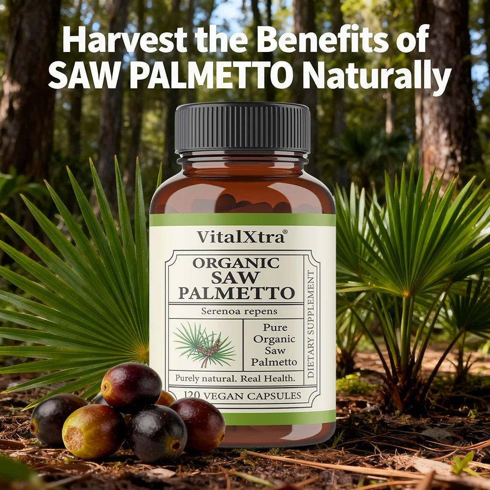 Saw Palmetto Extract Capsules 1000mg, Prostate & Urinary Tract Health, Support Men’s Hormone Balance, Reduce Hair Thinning Loss