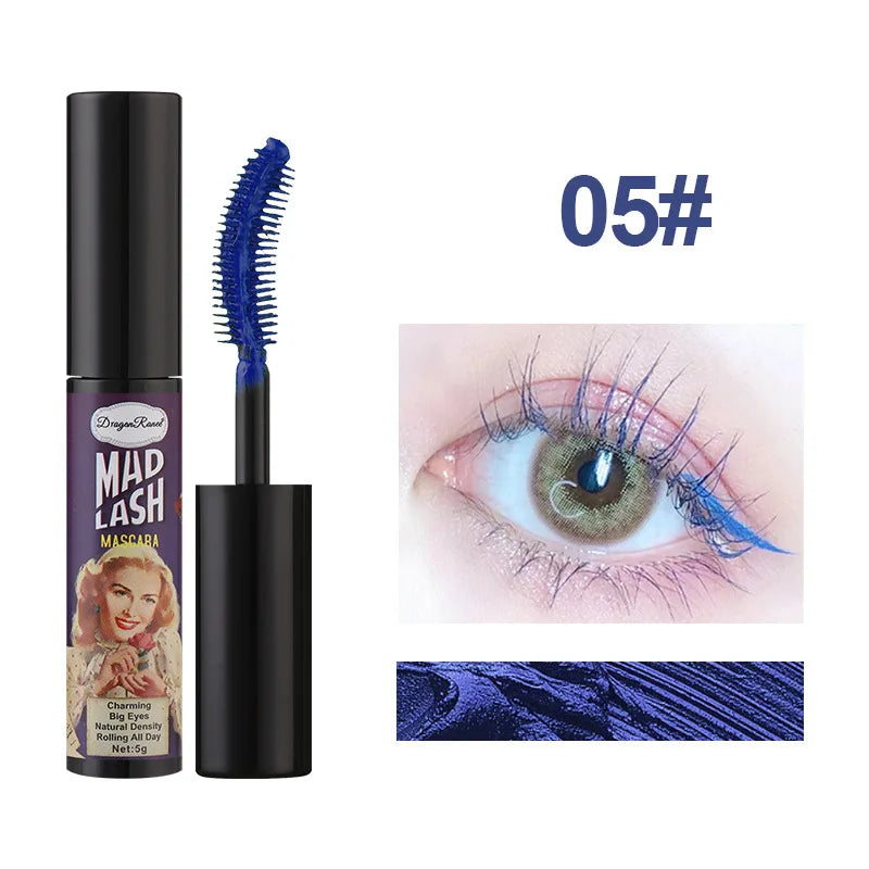 Colorful Slender Mascara Waterproof Fast Drying Curling Eyelashes Multicolor Lashes Makeup Long Lasting Blue Green Cosmetic