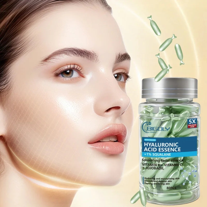 Hyaluronic Acid Softening Facial Essence, Moisturizes and Nourishes the Skin, Smoothes and Refines the Skin, Tightens and Lifts the Skin, Unique Particle Design, Convenient and Hygienic