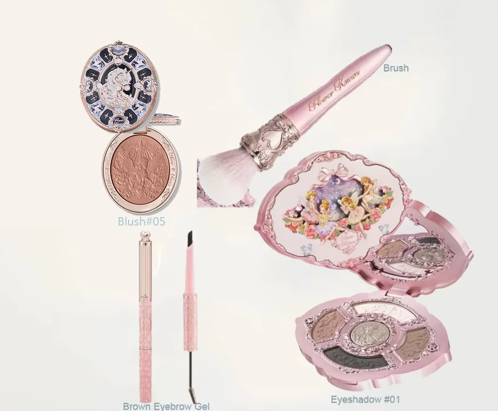 Flower Knows Makeup Full Set Moonlit Mermaid Eye Shadow Palette Matte Blush And Lipgloss Flowerknows Kit Makeup Bag for women