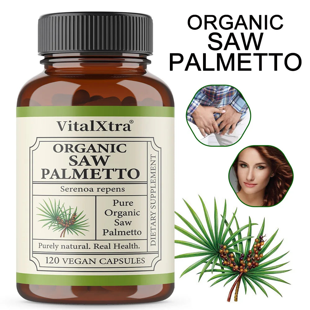 Saw Palmetto Extract Capsules 1000mg, Prostate & Urinary Tract Health, Support Men’s Hormone Balance, Reduce Hair Thinning Loss