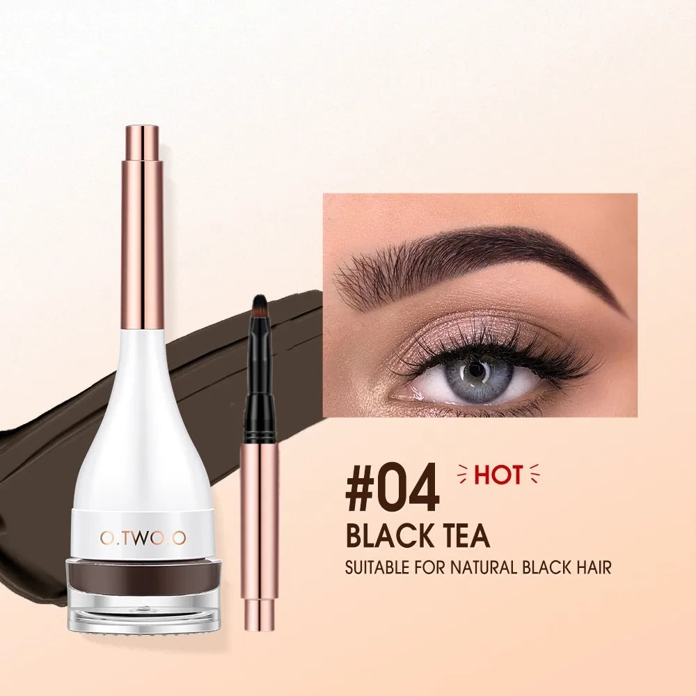 O.TWO.O Eyebrow Pomade Brow Natural Waterproof Creamy Texture Highly Tint Eyebrow Gel Double Use For Eyeliner Beauty Makeup