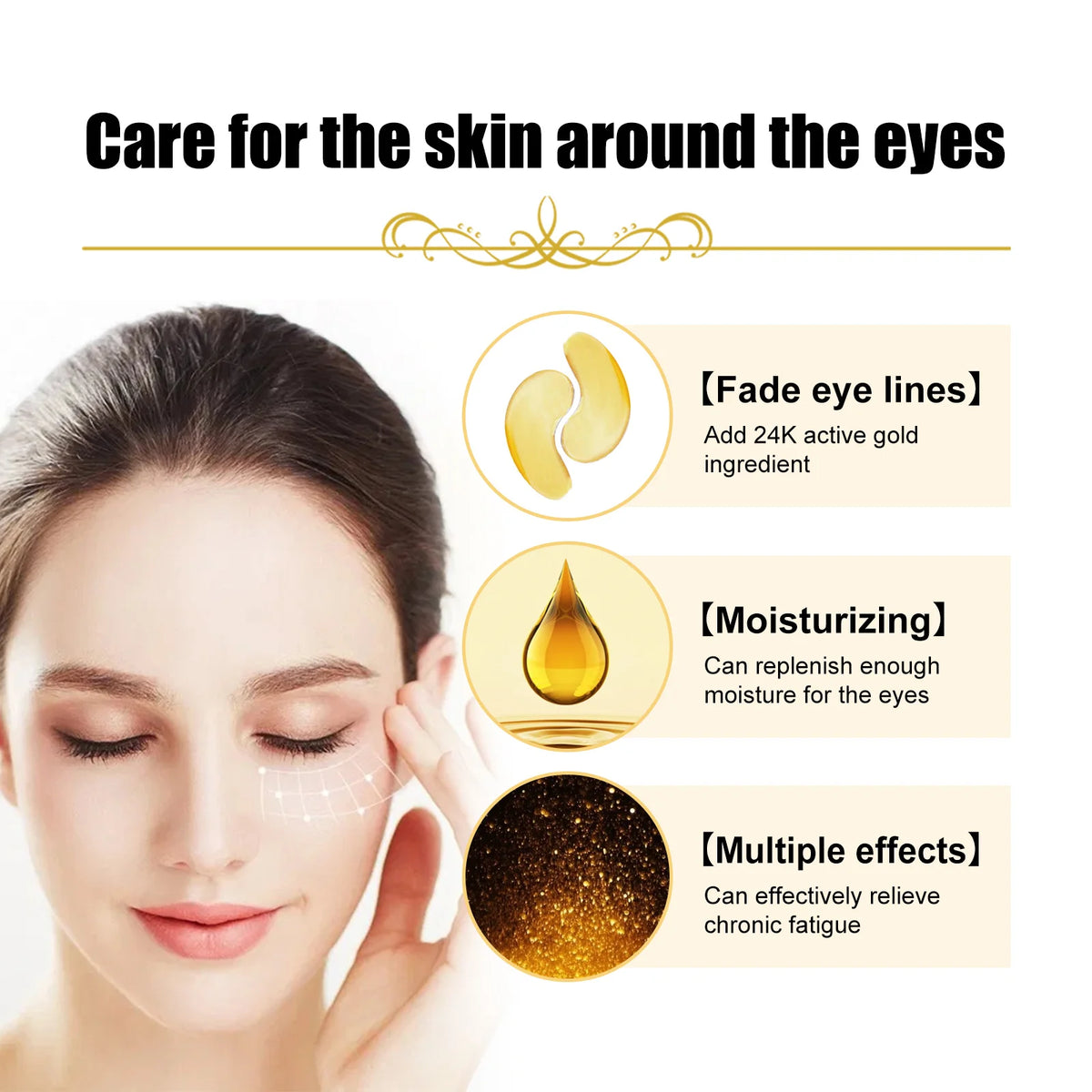 12 PCS EELHOE Collagen Eye Mask Daily Care Eye Skin Water Embellish Moisturizing Lip Care Eye Mask Paste