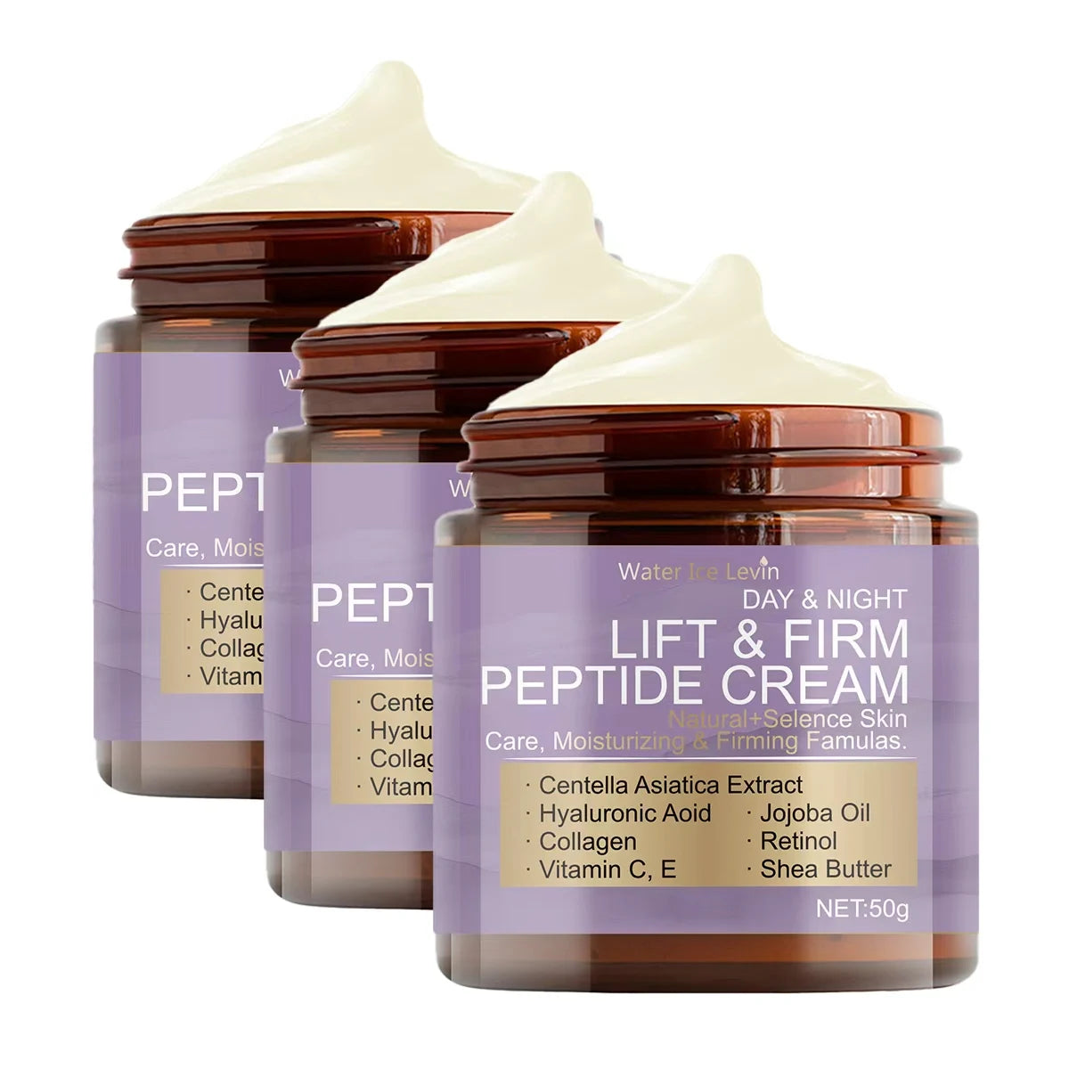 Water Ice Levin Lift&Firm Peptide Cream, Day&Night, with Collagen, Retinol, Centella Asiatica, Moisturizes & Firms Skin