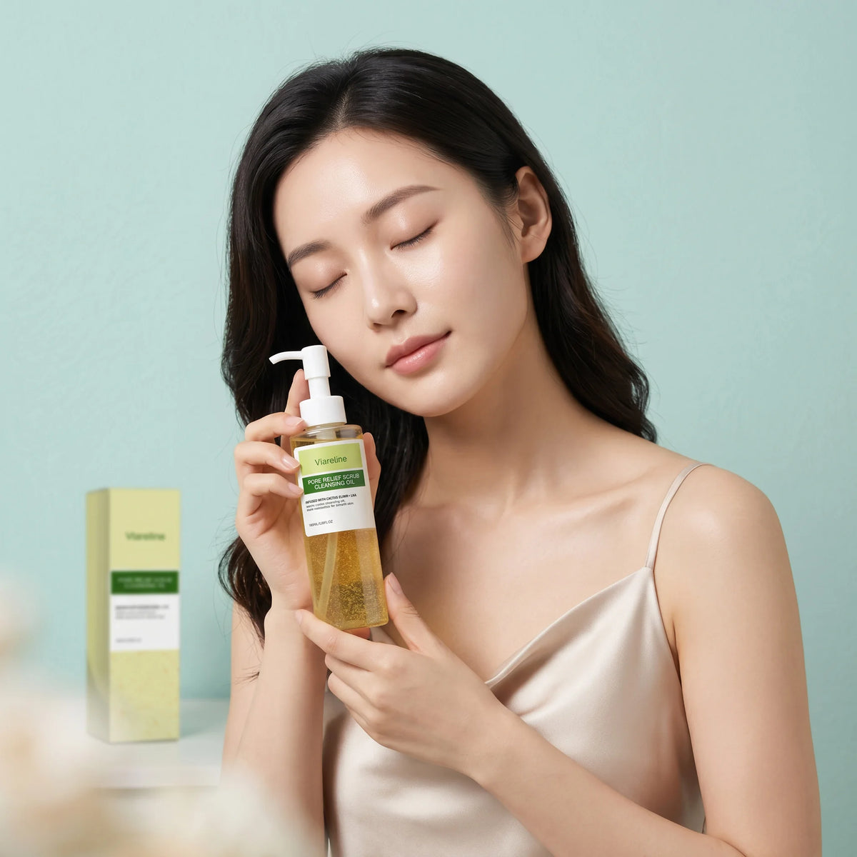 Viareline Makeup Remover Oil Non Irritating Dissolves Impurities Refreshing Skin Deep Cleansing Pore Relief Scrub Cleansing Oil