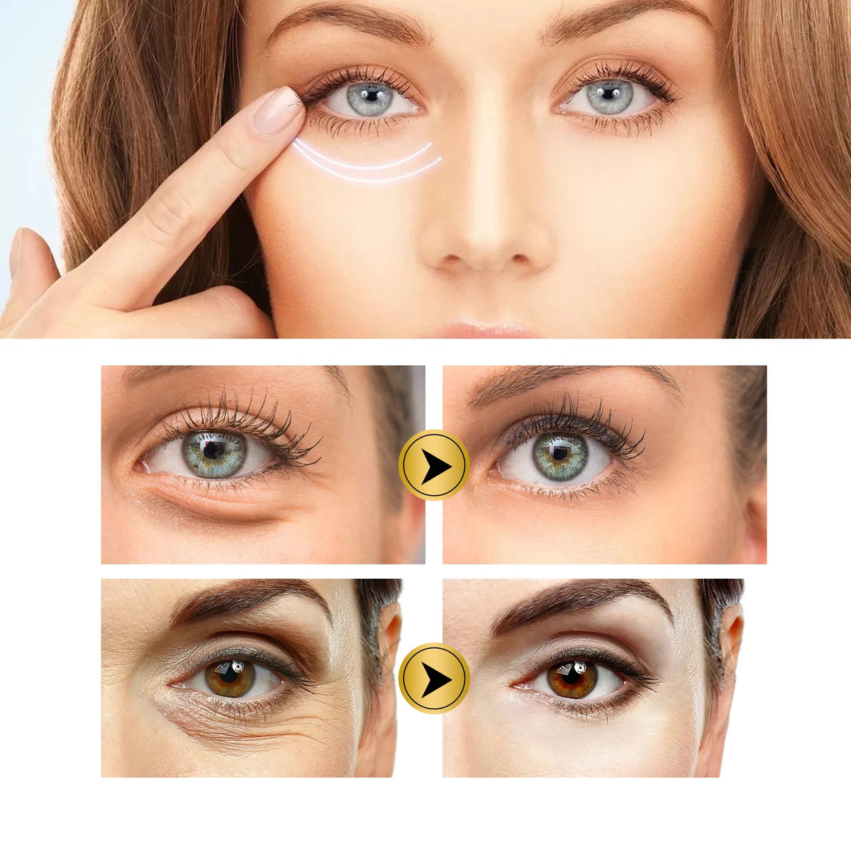 12 PCS EELHOE Collagen Eye Mask Daily Care Eye Skin Water Embellish Moisturizing Lip Care Eye Mask Paste