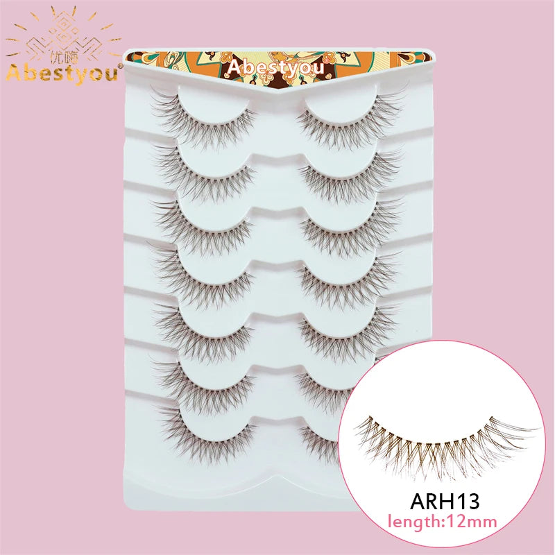 Abestyou 5d 6/7pairs Luxury Brand D Curl Fluffy Brown Colorful Mink Ruassia Volume Messy Lashes Blonde Bronze Dramatic Eyelashes