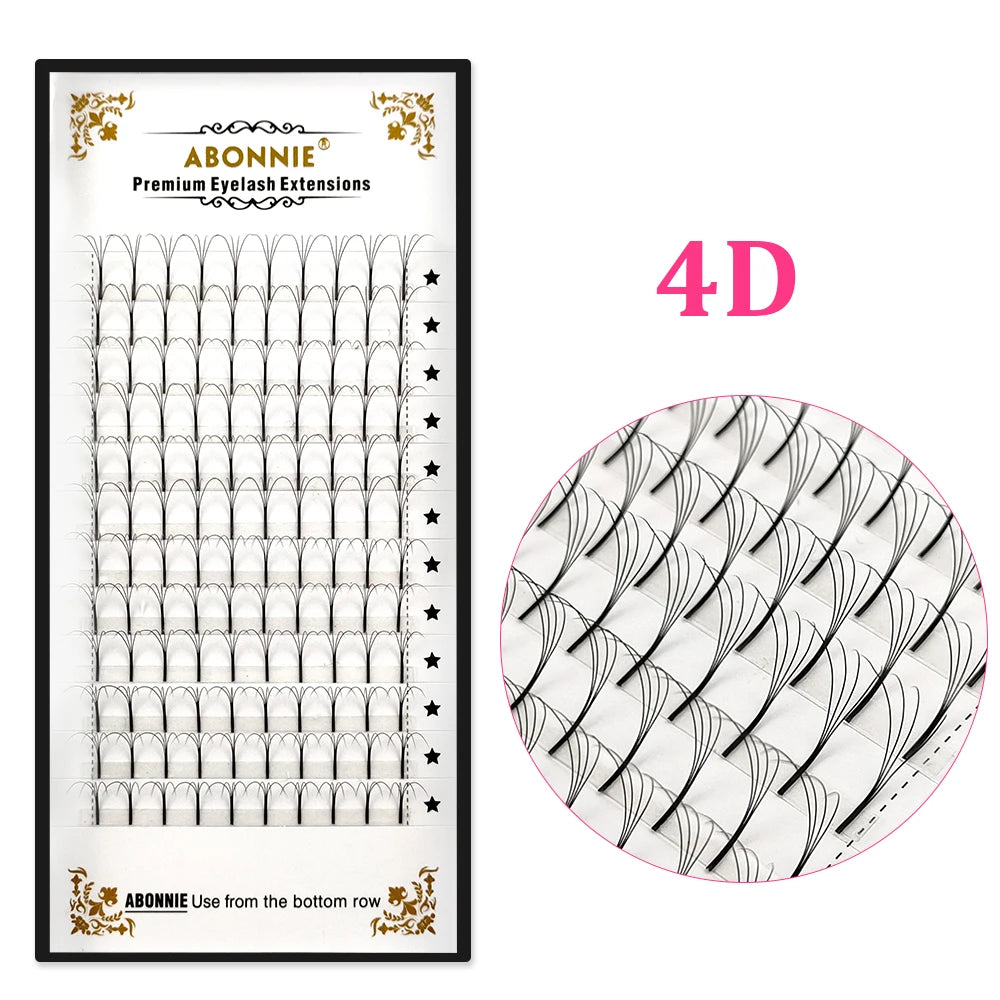 Abonnie Long Stem Premade Fans Lash Russian Volume Eyelash Extension Premade Volume Fans Faux Mink Premium Lashes Supplies 3D-6D