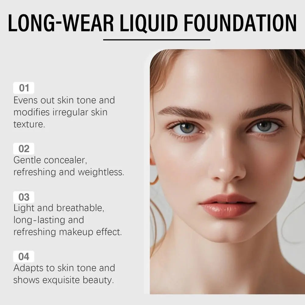 Luxe Colour Changing Foundation - SPF 50 Lightweight Full Coverage Foundations Makeup Adapts To Your Skin Tone Intelligent