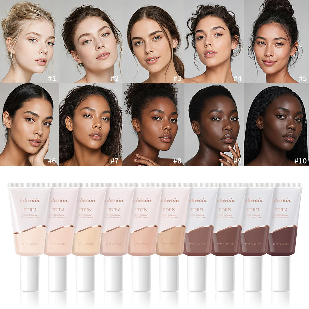 PDRN Collagen Tinted Moisturizer Long-lasting Blemish Coverage Deep Nourishes Even Complexion Silky Smooth Texture Moisturizer