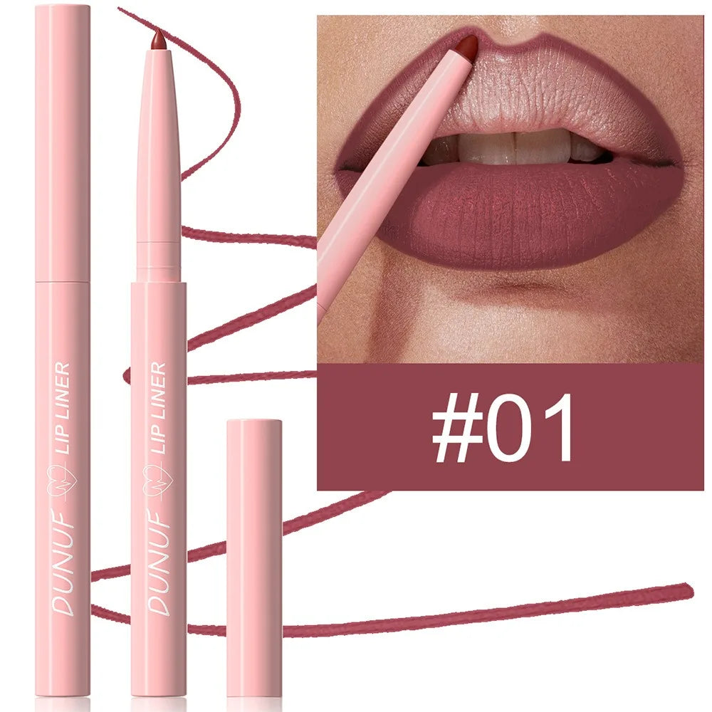 Multi Color Matte Lip Liner Crayon, Velvet Waterproof Lip Pencil for Outline & Fill Lips, Long Lasting Non Stick Lip Makeup