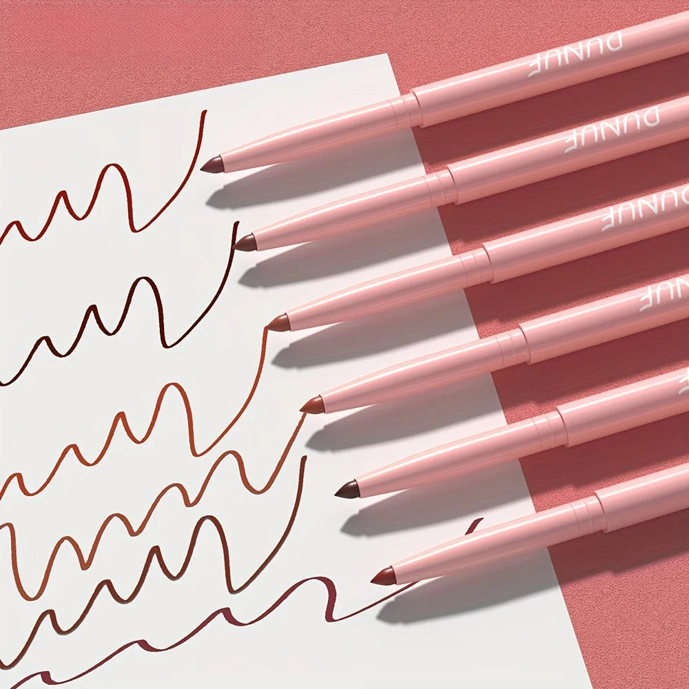 12PCS Matte Lipliner Waterproof, Durable, Easy To Color, Not Easy To Take Off Makeup, Lip Makeup Suitable For Girls' Holiday Gif