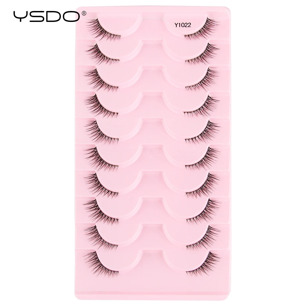 YSDO 5/10 Pairs Half Lashes Cat Eyelashes Soft Natural Clear Band False Lashes Natural Wispy Faux 3d Mink Eyelashes Makeup Tools