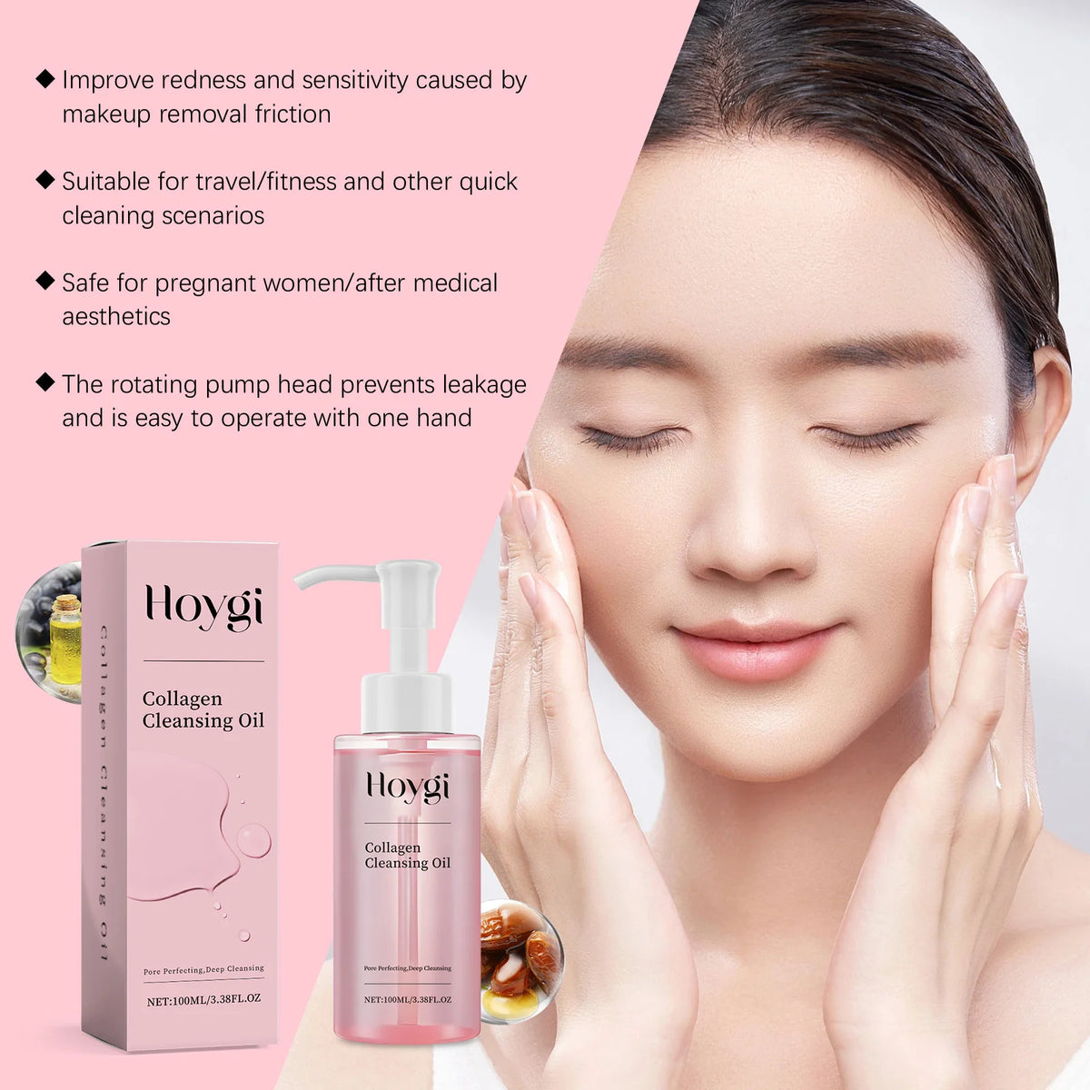 Collagen Cleansing Oil - A Daily Gentle Cleansing Oil with Jojoba Seed Oil, for Emulsifying Makeup