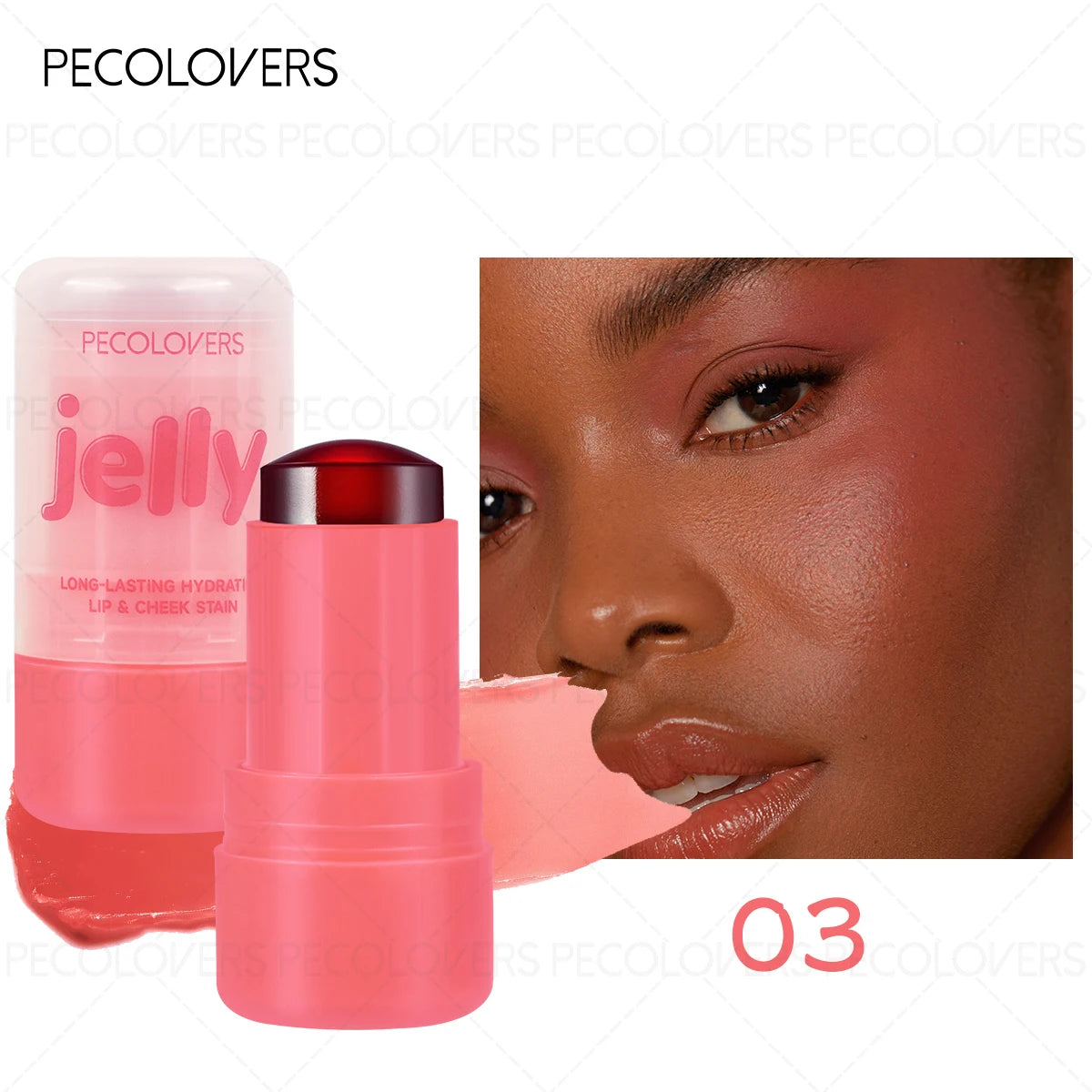 Jelly Blush & Lip Stick，Lightweight and Natural - Hydrating Formula - blush Stick