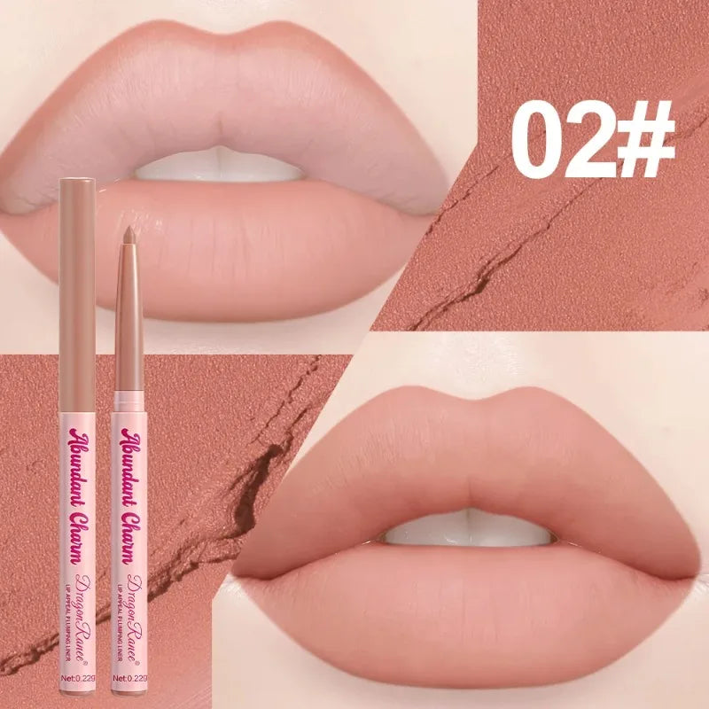12 Colors Matte Lip Liner Pen Long Lasting Waterproof Non-Sticky Lipliner Velvet Lip Contour Stick Outline Smooth Natural Makeup