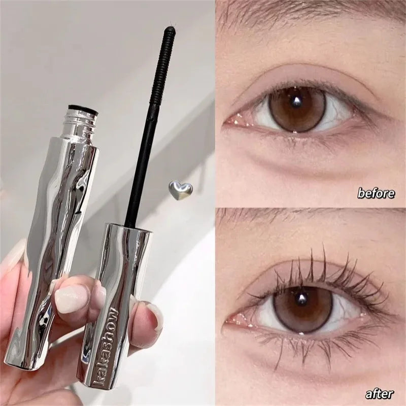 Silver Silk Fiber Matte Mascara Ultra-Fine Brush Lengthens Eyelashes Waterproof Fast Dry Eyelash Curled Extension Mascara Makeup