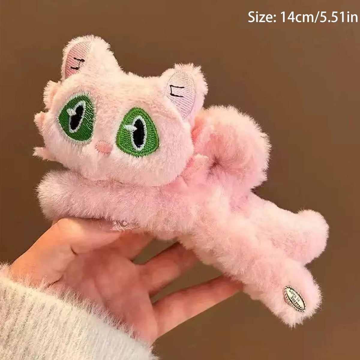 1pc New Cute Cat Hair Claw Autumn and Winter Cartoon Versatile Large Plush Hair Clip Shark Clip for the Back of the Head