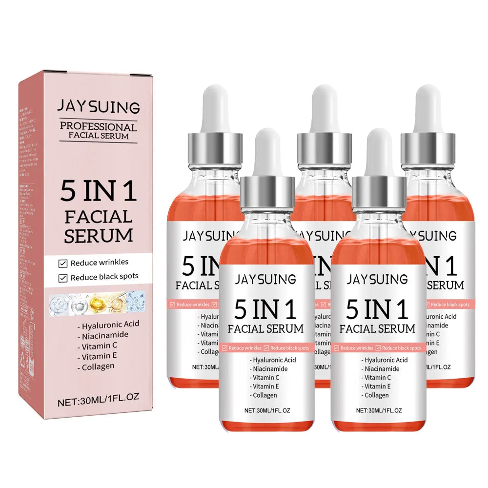 1/2/3/5 Box 5 In 1 Facial Serum Hyaluronic Acid Essence Moisturizing Rejuvenation Vitamin C Niacinamide Brightening Skin Care