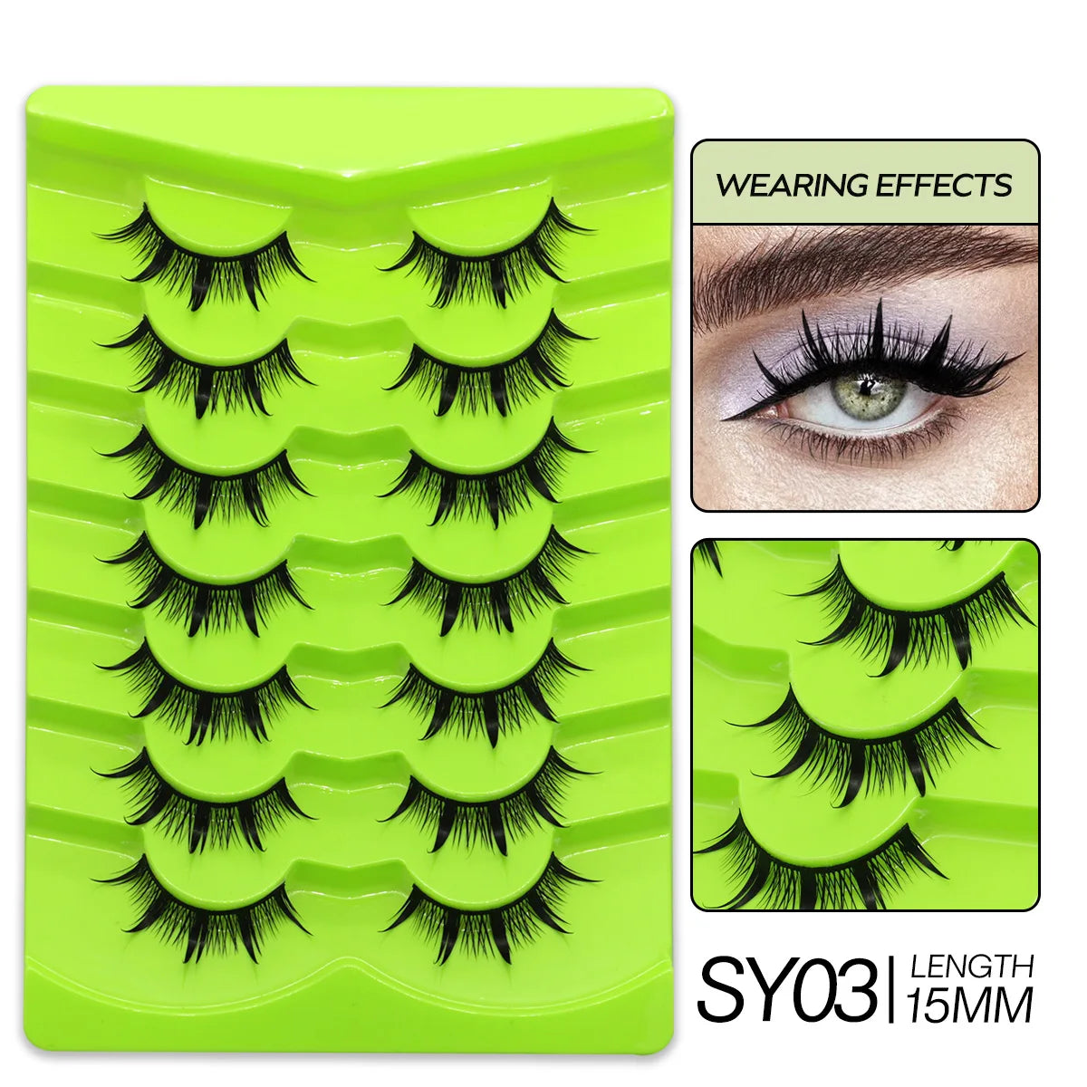 Veltrinay Manga Lashes Natural Look Anime False Eyelashes Individual Wispy Fake Lashes Korean Eyelashes Makeup