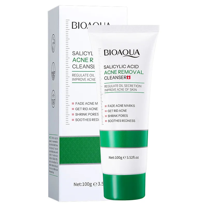 BIOAQUA Salicylic  Acid Facial Cleanser Acne Treatment Moisturizing Oil Control skincare Face Wash Foam Face Cleanser Skin Care
