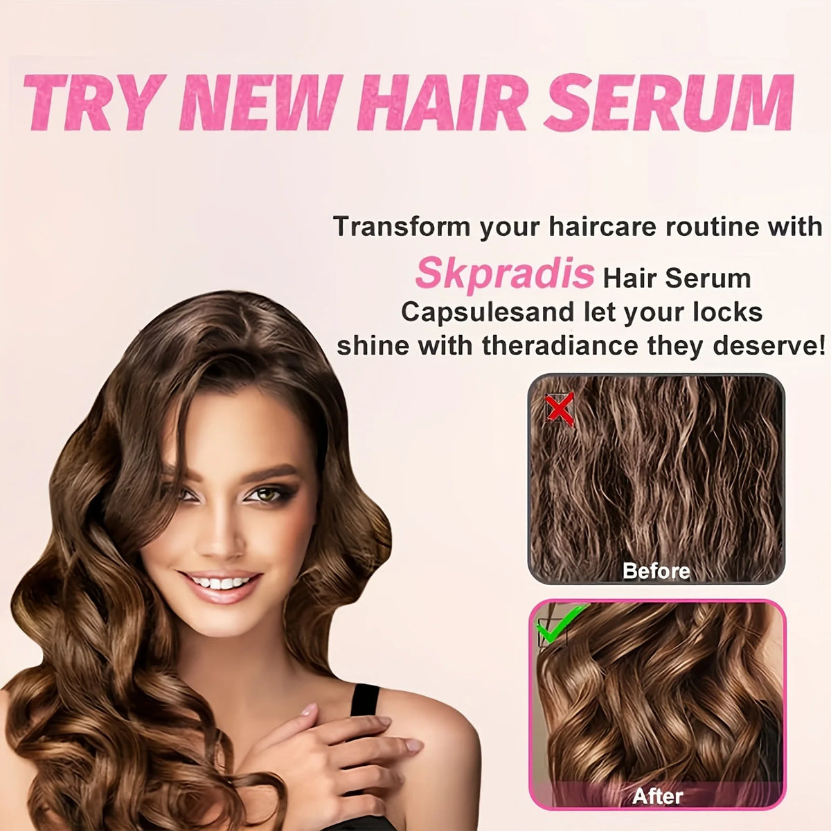 40 Capsules Leave-In Vitamin Hair Care Capsules, Moroccan Argan Nut Oil Essence, Repair Damaged Hair & Split Ends, Nourish Dry Frizzy Hair
