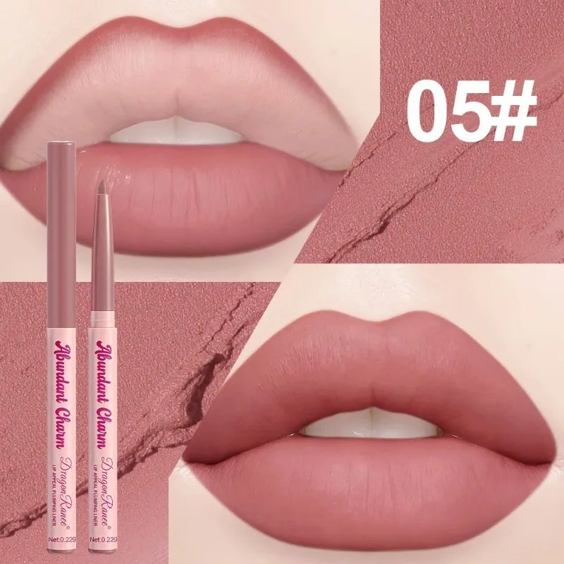 12 Colors Matte Lip Liner Pen Long Lasting Waterproof Non-Sticky Lipliner Velvet Lip Contour Stick Outline Smooth Natural Makeup
