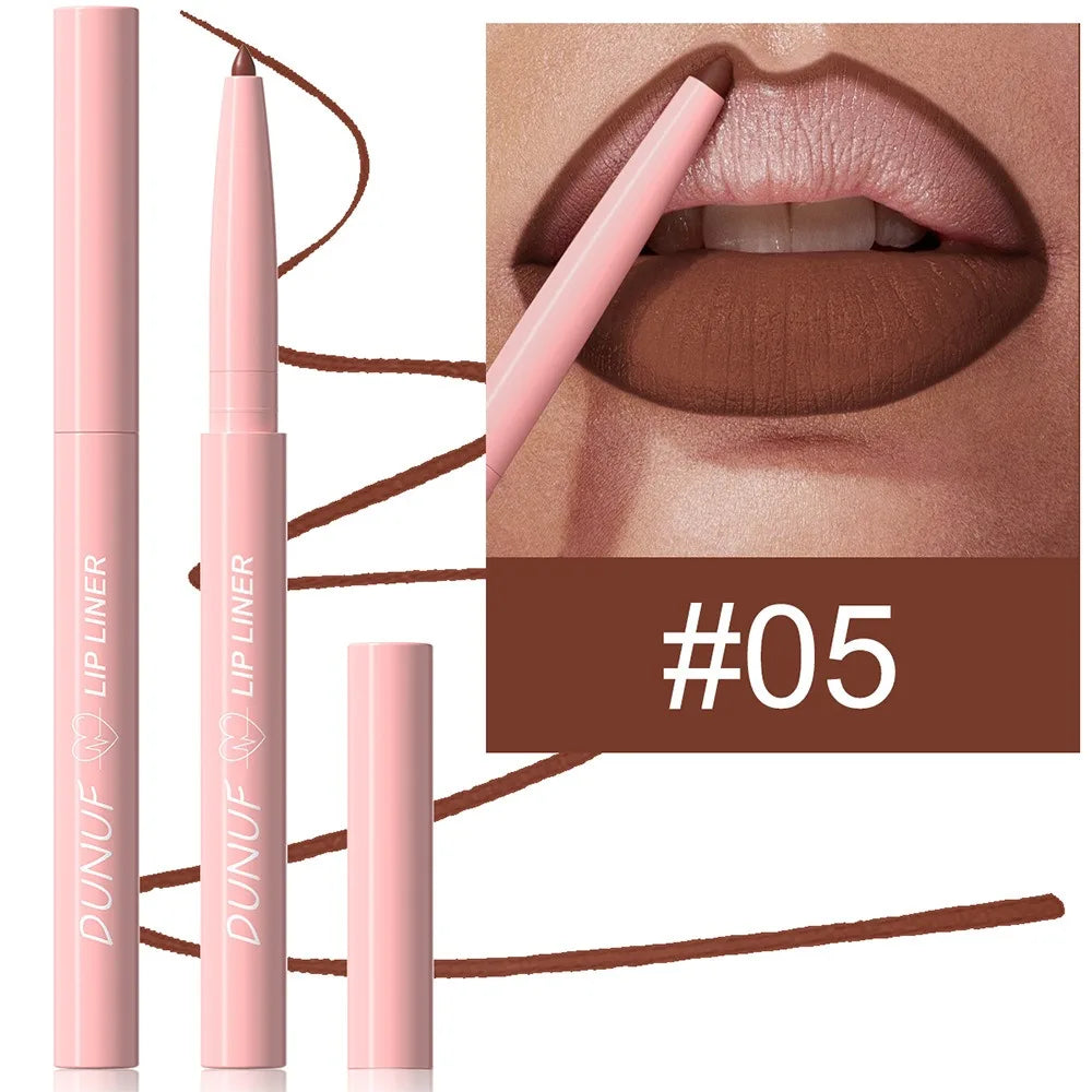 Multi Color Matte Lip Liner Crayon, Velvet Waterproof Lip Pencil for Outline & Fill Lips, Long Lasting Non Stick Lip Makeup