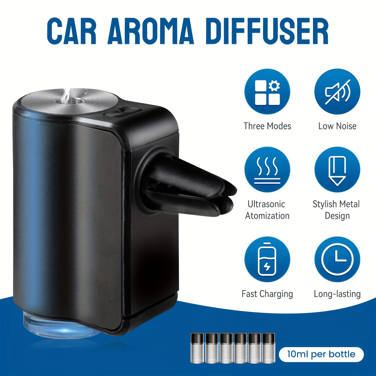 Car Air Freshener Electric Auto Aroma Diffuser Car Air Vent Essential Oil Mist Humidifier Fragrance Diffuser Aromatherapy
