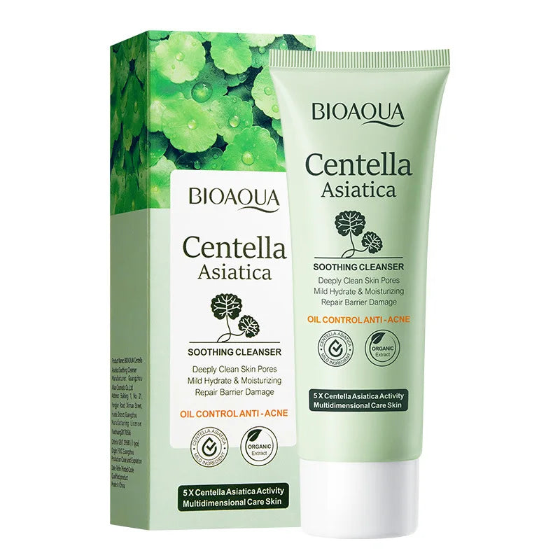BIOAQUA Centella Facial Cleanser Moisturizing Anti-aging Whitening Anti Acne Face Wash Foam Facial Cleanser Skin Care