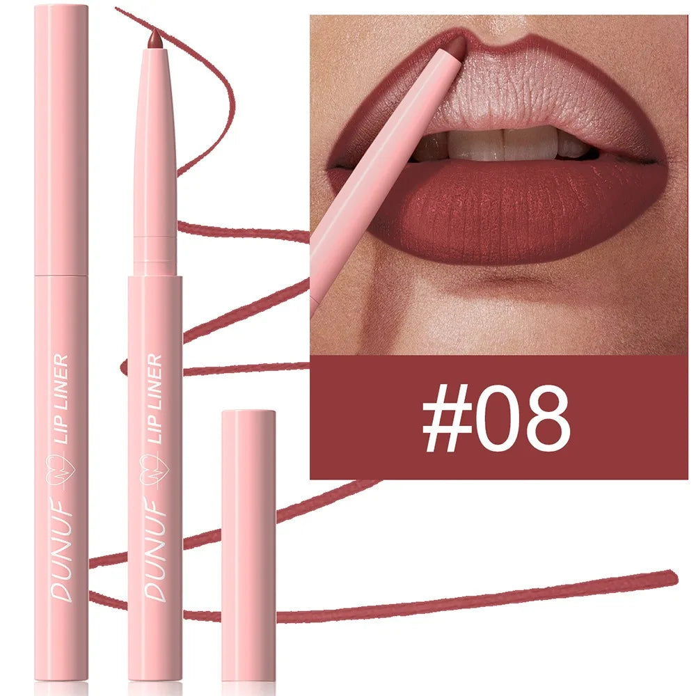 Multi Color Matte Lip Liner Crayon, Velvet Waterproof Lip Pencil for Outline & Fill Lips, Long Lasting Non Stick Lip Makeup