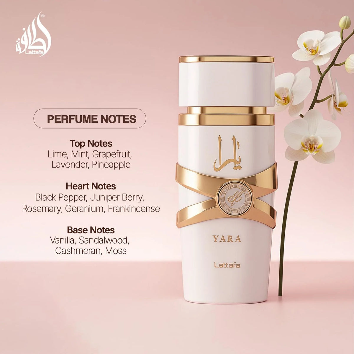 Lattafa Yara Moi Eau De Parfum 3.4 oz / 100 ml for Women, White Yara Sweet Fruity Floral Gourmand Perfume with Pear, Pink Pepper, Black Currant, Tuberose, Jasmine, Almond, Vanilla, Cashmeran and Patchouli, Elegant Signature S