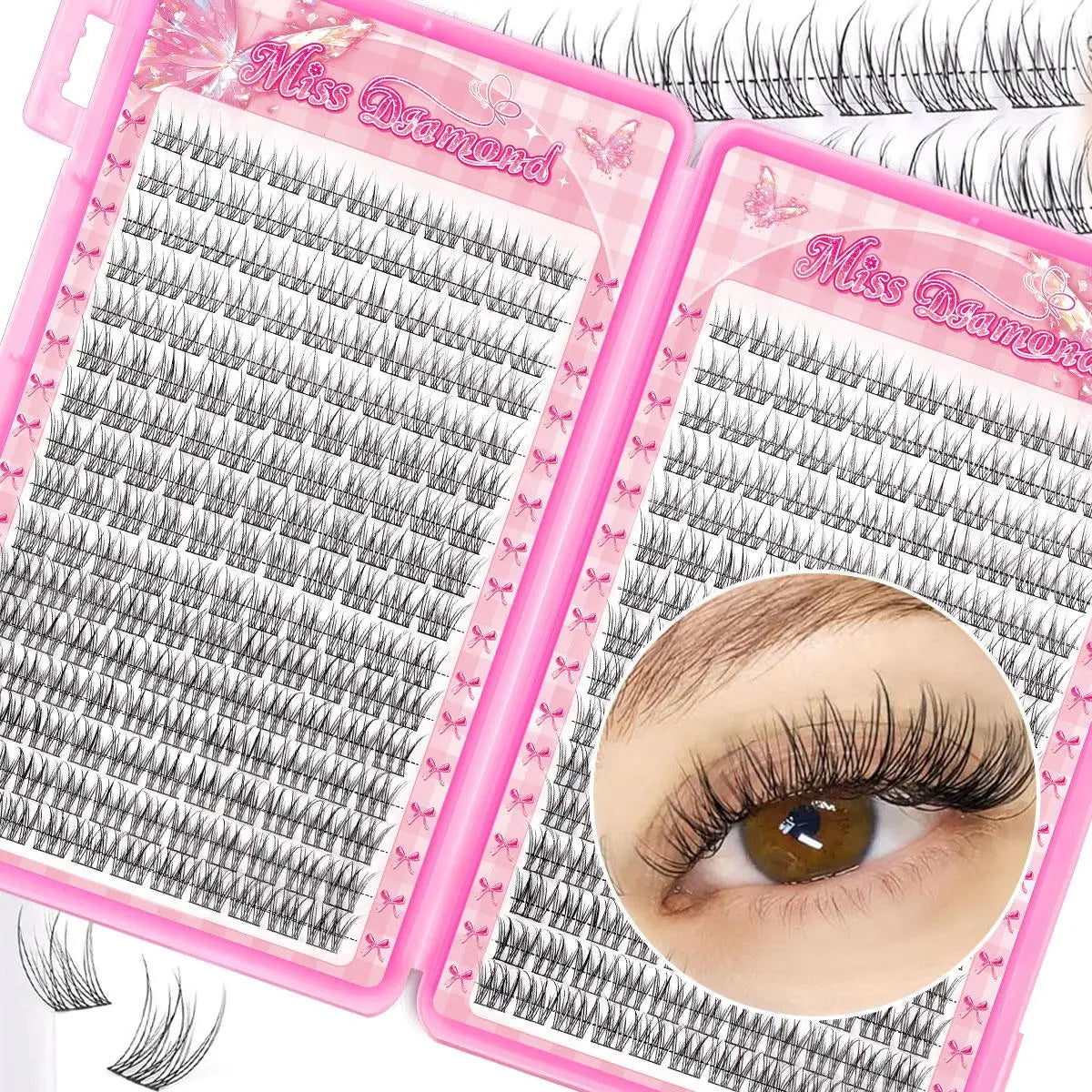 384 Soft and Lightweight Fish Tail Single Cluster Eyelashes, 10-12 Millimeters - Perfect for Daily Makeup and Eyelash Extension