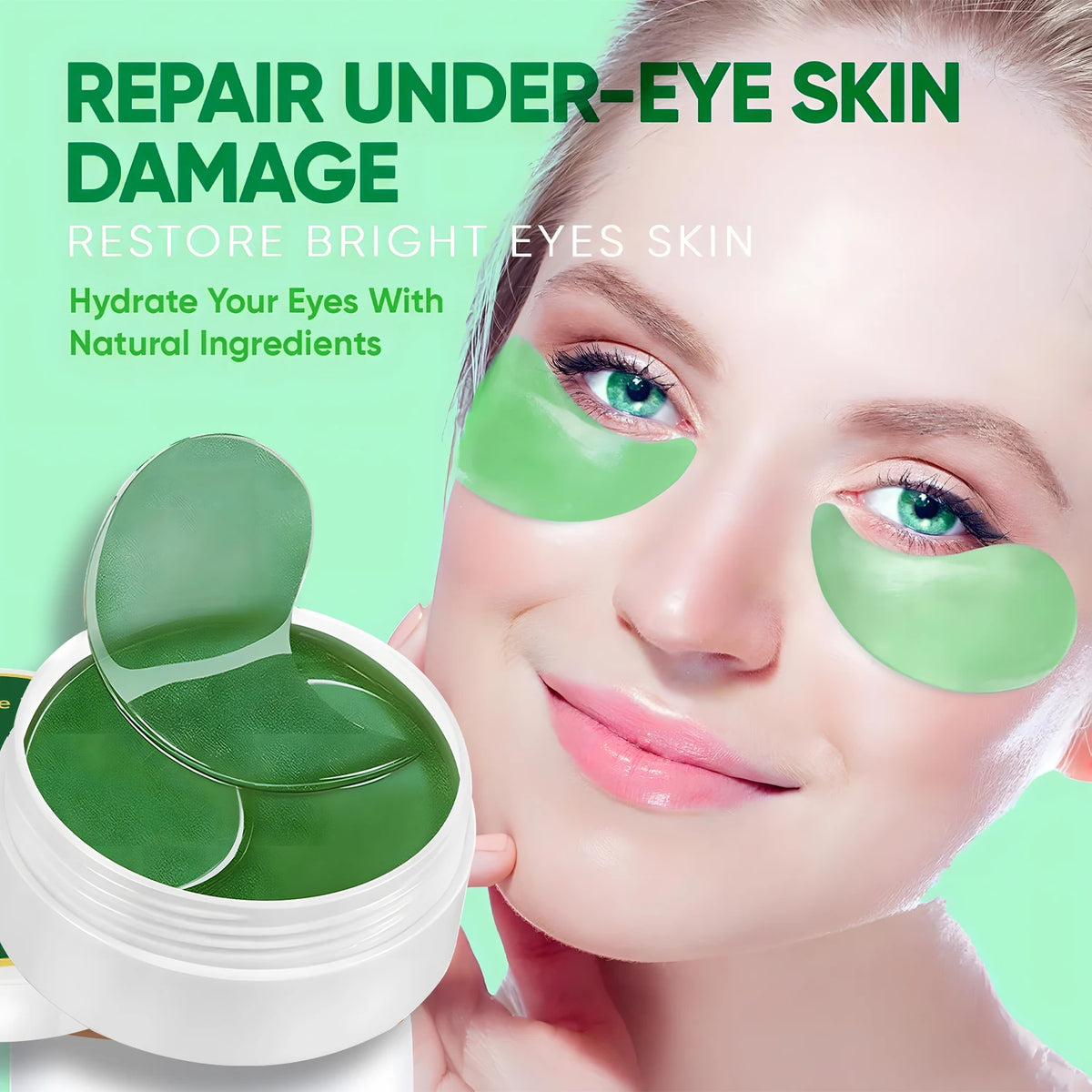 Seaweed Eye Mask; Rich in Seaweed, Collagen, and Hyaluronic Acid, It Can Smooth Fine Lines, Reduce Dark Circles, Tighten and Nourish the Skin, Making the Skin Around the Eyes Smooth and Soft