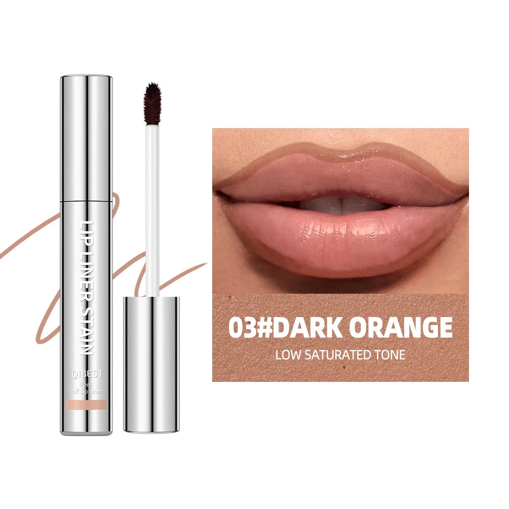 QIBEST Waterproof Lip Liner Peel Off Tattoo Lipgloss Lasting Matte Lip Tint Brown Contour Tear-off Lips Stain Makeup Lipliner