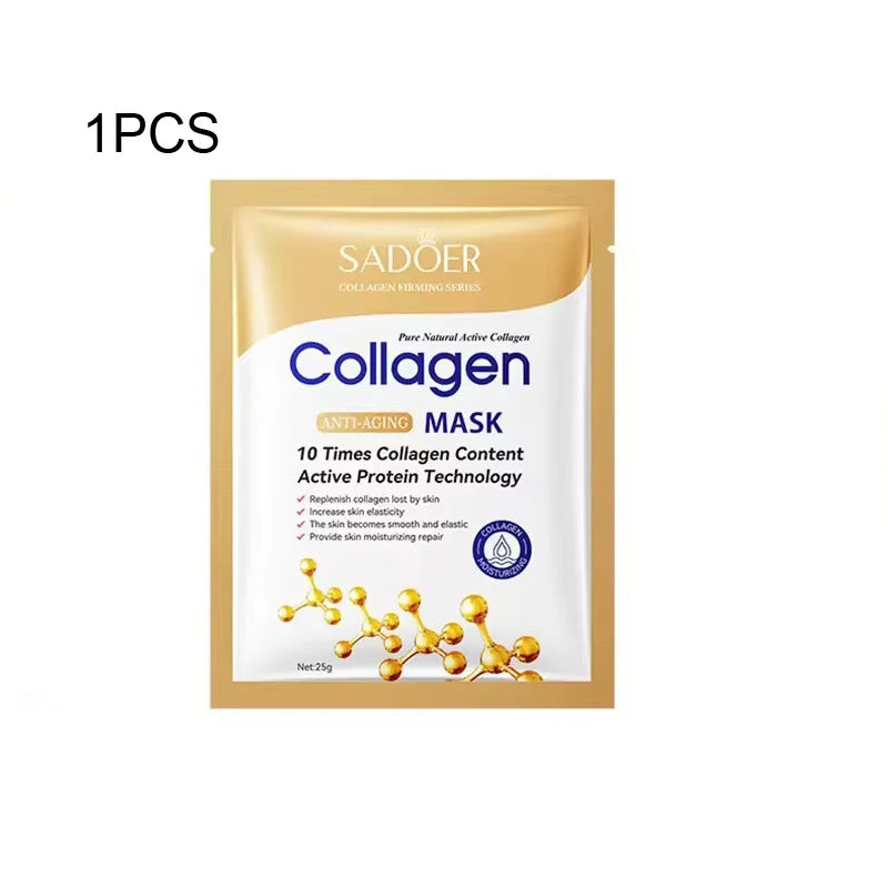 SADOER Collagen Face Mask Firming Moisturizing Repair Brightening skincare Face Sheet Hydrating Facial Wrapped Masks Skin Care