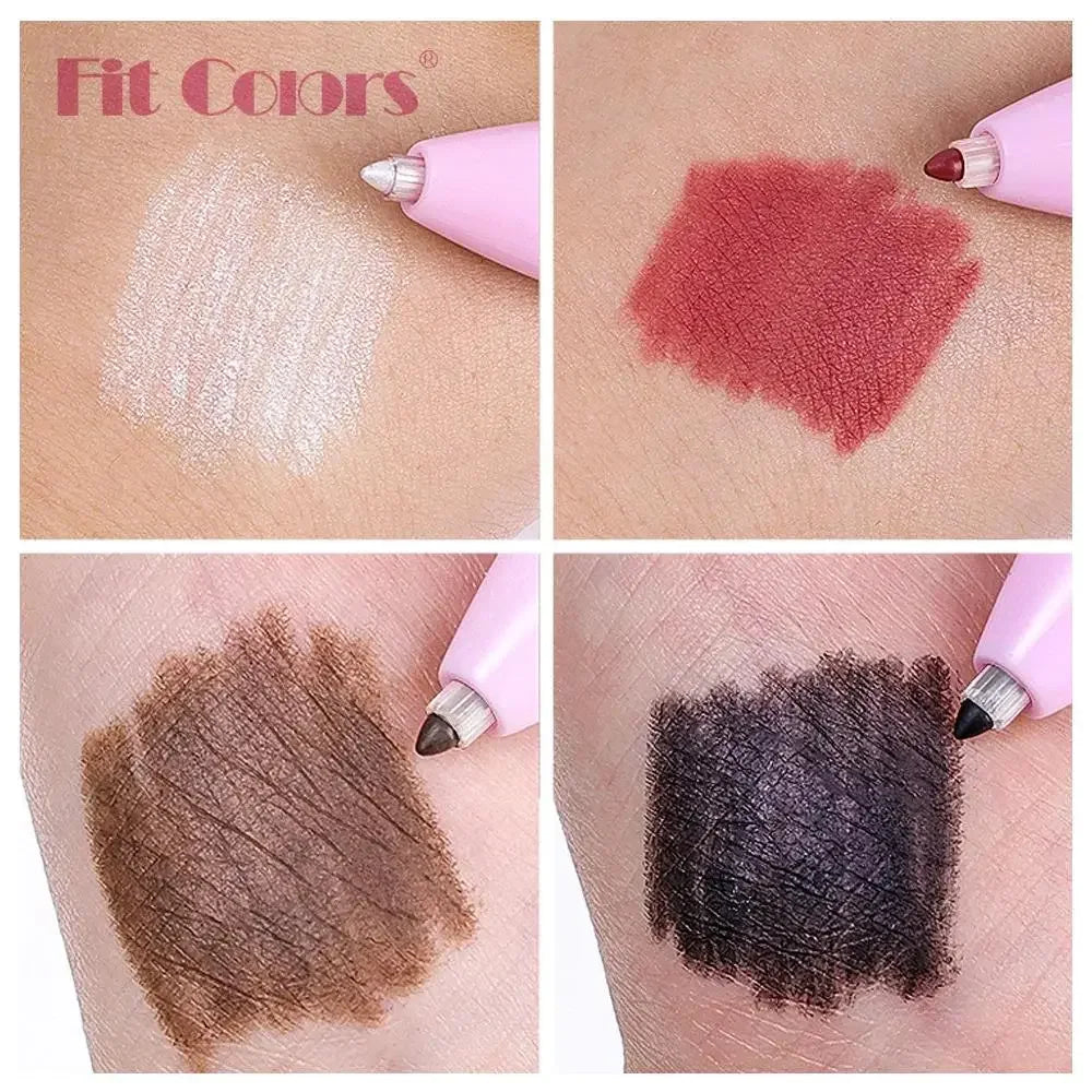 Long Wearing 4 In 1 Cosmetic Pencil Eyeliner Eyeshadow Eyebrow Highlighter Lip Liner Creamy Pigmented Easy Blend Beauty Tool