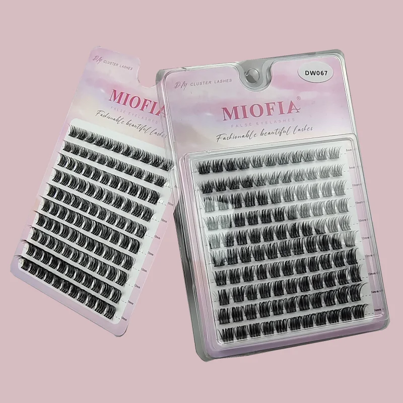 1 Box/120 Clusters Mink Eyelashes 8-14mm Individual Lashes Natural Look D Curl Fluffy Cluster Lashes DIY Eyelash Extension Tools