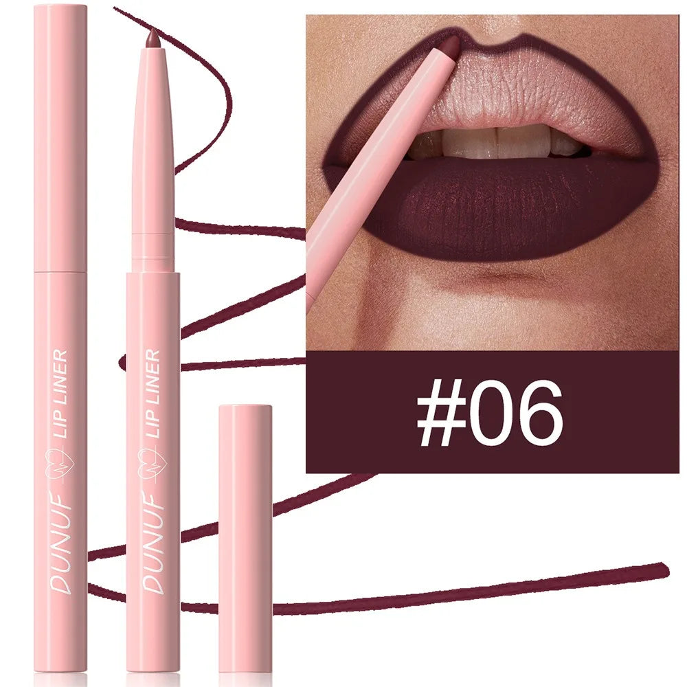 Multi Color Matte Lip Liner Crayon, Velvet Waterproof Lip Pencil for Outline & Fill Lips, Long Lasting Non Stick Lip Makeup