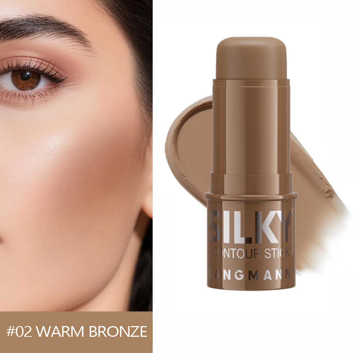 1PC Grooming Highlighter Stick, Waterproof and Durable, Smooth and Easy to Apply, Matte Texture, Natural Makeup Effect