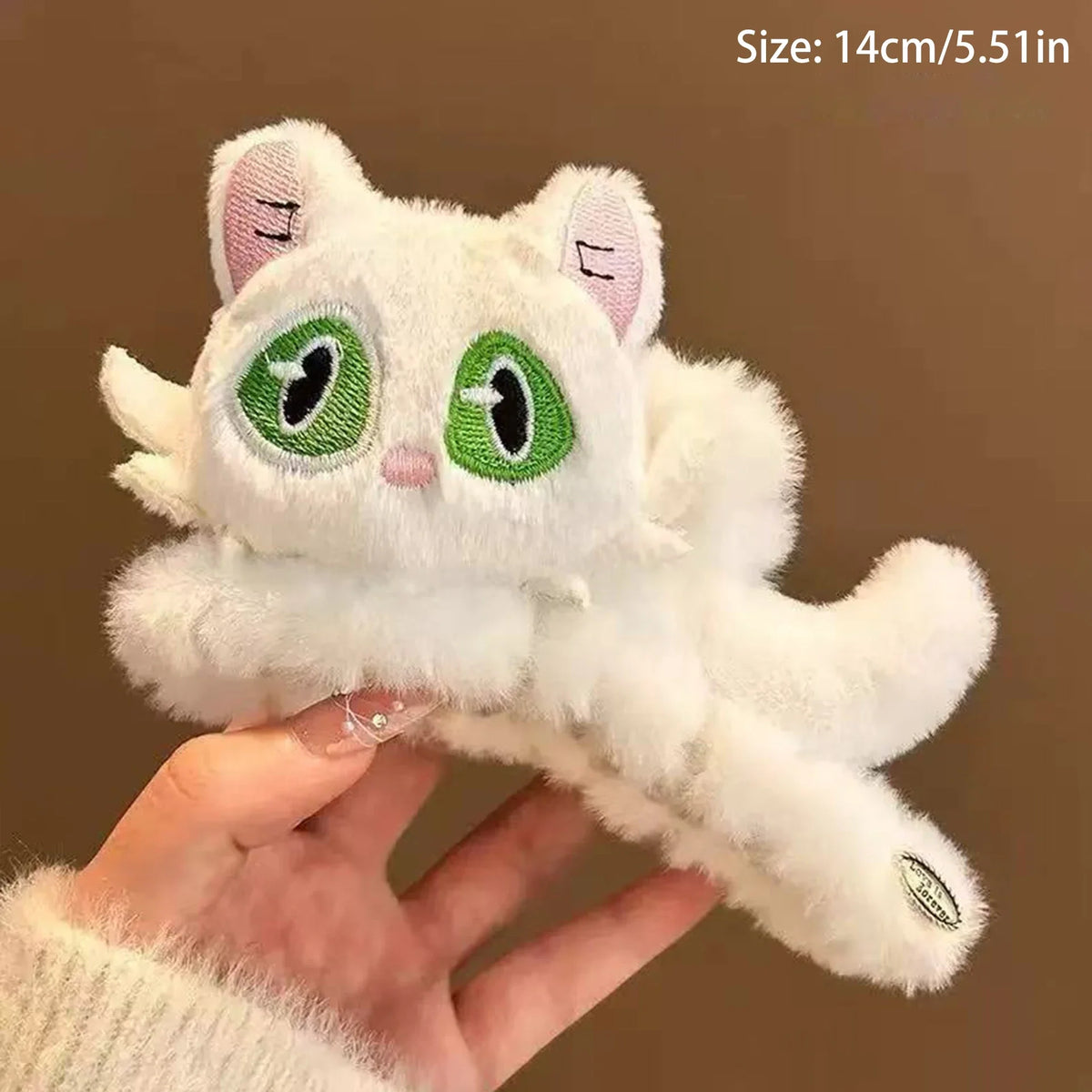 1pc New Cute Cat Hair Claw Autumn and Winter Cartoon Versatile Large Plush Hair Clip Shark Clip for the Back of the Head