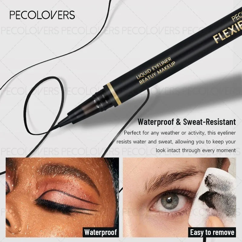 5pcs Black Eyeliner, Quick-drying Extremely Thin Eyeliner, Waterproof and Sweat-proof, Not Easy To Smudge, Eye Cosmetics