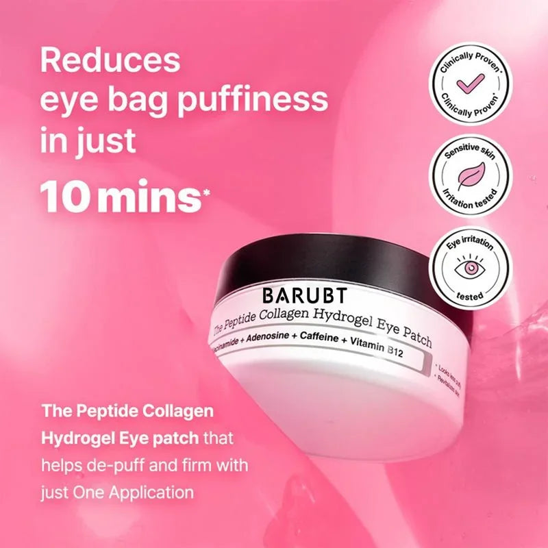 24K Gold Peptide Collagen Eye 60 Patches  - Hyaluronic Acid Anti-Wrinkle Eye Mask for Dark Circles Puffiness - Moisturizing Fi